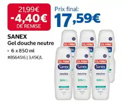 Costco Sanex gel douche neutre offre