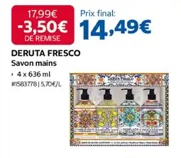 Costco Deruta fresco savon mains offre