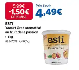 Costco Esti yaourt grec aromatisé au fruit de la passion offre