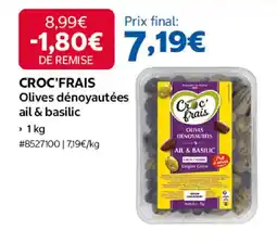 Costco Croc'frais olives dénoyautées ail & basilic offre
