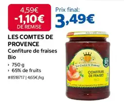 Costco Les comtes de provence confiture de fraises bio offre