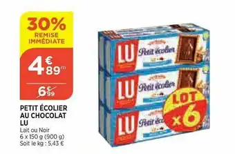 Bi1 Petit écolier Au Chocolat Lu 30% Remise Immédiate offre