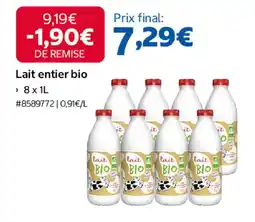Costco Lait entier bio offre