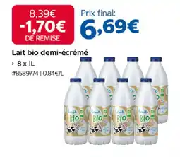 Costco Lait bio demi-écrémé offre