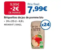 Costco Briquettes de jus de pomme bio offre