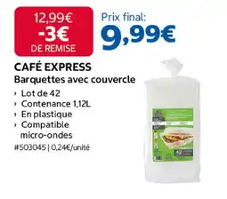 Costco Café express barquettes avec couvercle offre