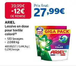 Costco Ariel lessive en dose pour textile coloré offre