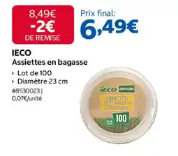 Costco Ieco assiettes en bagasse offre