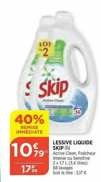 Bi1 Lessive Liquide Skip offre