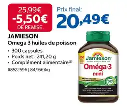 Costco Jamieson omega 3 huiles de poisson offre