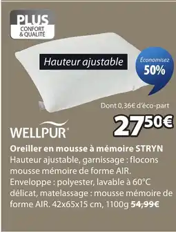 JYSK STRYN Oreiller en mousse à mémoire offre