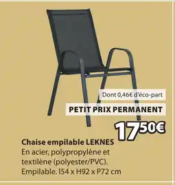 JYSK LEKNES Chaise empilables offre