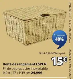 JYSK ESPEN Boîte de rangement offre