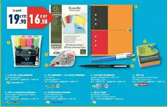 Lot De 4 Surligneurs, 50 Chemises + 100 Sous-chemises, Oxford Notebook, Tipp Ex, Bic 4 Couleurs Original, Paper Mate Original