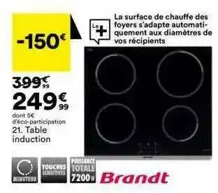 BUT Table Induction Brandt offre