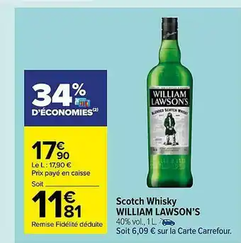 Carrefour Market Scotch Whisky William Lawson's offre
