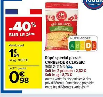 Carrefour Market Râpé Spécial Pizza Carrefour Classic' offre