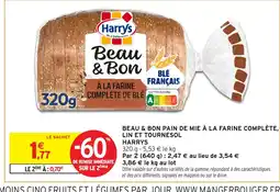Intermarché Hyper HARRYS Beau & bon pain de mie à la farine complète, lin et tournesol offre
