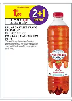 Intermarché Hyper CRISTALINE Eau aromatisée fraise offre