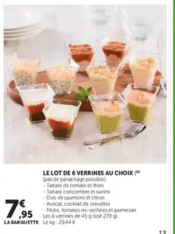 U Express Le lot de 6 verrines au choix offre