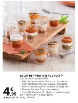 U Express Le lot de 4 verrines au choix offre