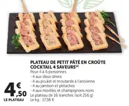 U Express Plateau de petit pâté en croûte cocktail 4 saveurs offre