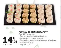 U Express Plateau de 24 mini wraps offre