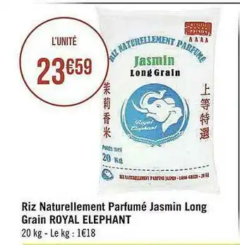 Riz Naturellement Parfumé Jasmin Long Grain Royal éléphant