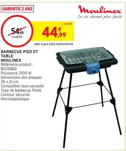 Intermarché Hyper MOULINEX Barbecue pied et table offre