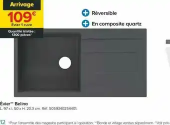 Castorama évier Belina offre