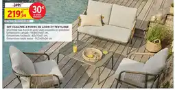 Intermarché Hyper Set canapes 4 pieces en acier et textilene offre