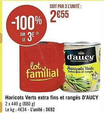 Casino Supermarchés Haricots Verts Extra Fins Et Rangés D'aucy offre