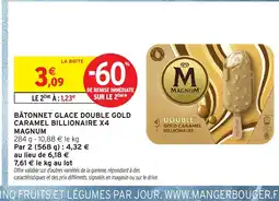 Intermarché Express MAGNUM Bâtonnet glace double gold caramel billionaire x4 offre