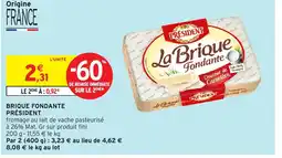 Intermarché Express PRÉSIDENT Brique fondante offre