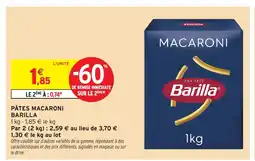 Intermarché Express BARILLA Pâtes macaroni offre