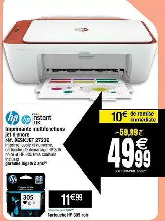 Cora x Carrefour Imprimante Multifonction Jet D'encre Deskjet 2723e Hp offre