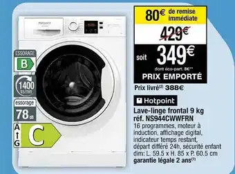 Lave-linge Frontal 9 Kg Hotpoint