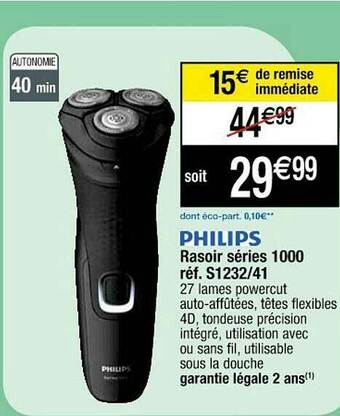 Cora x Carrefour Rasoir Séries 1000 Philips offre