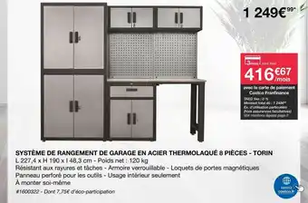 Costco Système De Rangement De Garage En Acier Thermolaqué 8 Pièces - Torin offre