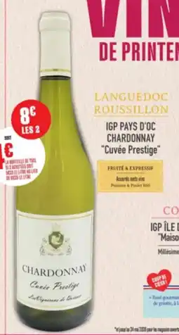 Grand Frais Igp pays d'oc chardonnay cuvée prestige offre