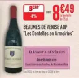 Grand Frais Beaumes de venise aop les dentelles en armoiries offre