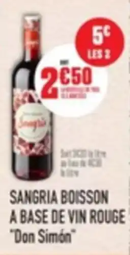 Grand Frais Sangria boisson a base de vin rouge don simón offre