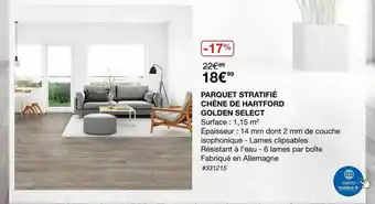 Costco Parquet Stratifié Chêne De Hartford Golden Select offre
