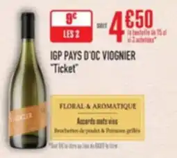 Grand Frais Igp pays d'oc viognier ticket offre