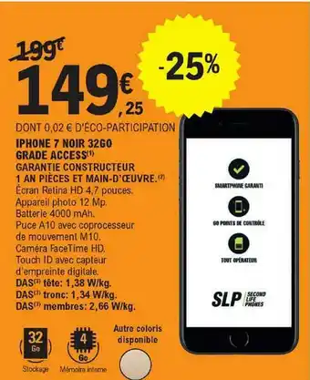 E.Leclerc Iphone 7 Noir 32go Grade Access offre