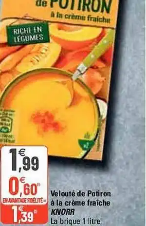 Velouté De Potiron à La Crème Fraîche Knorr