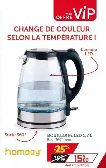 Gifi Homday Bouilloire Led offre
