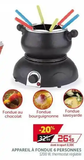 Gifi Appareil à Fondue 6 Personnes offre