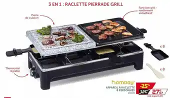 Gifi Homday Appareil à Raclette 8 Personnes offre