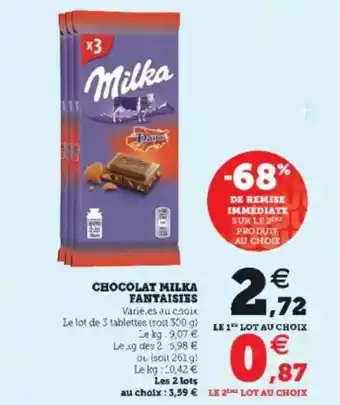 Hyper U Chocolat Milka Fantaisies offre